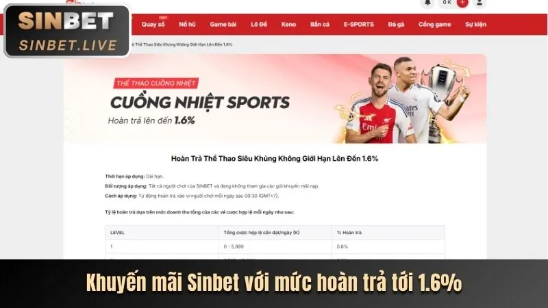 Hoàn trả hàng tuần cá cược thể thao